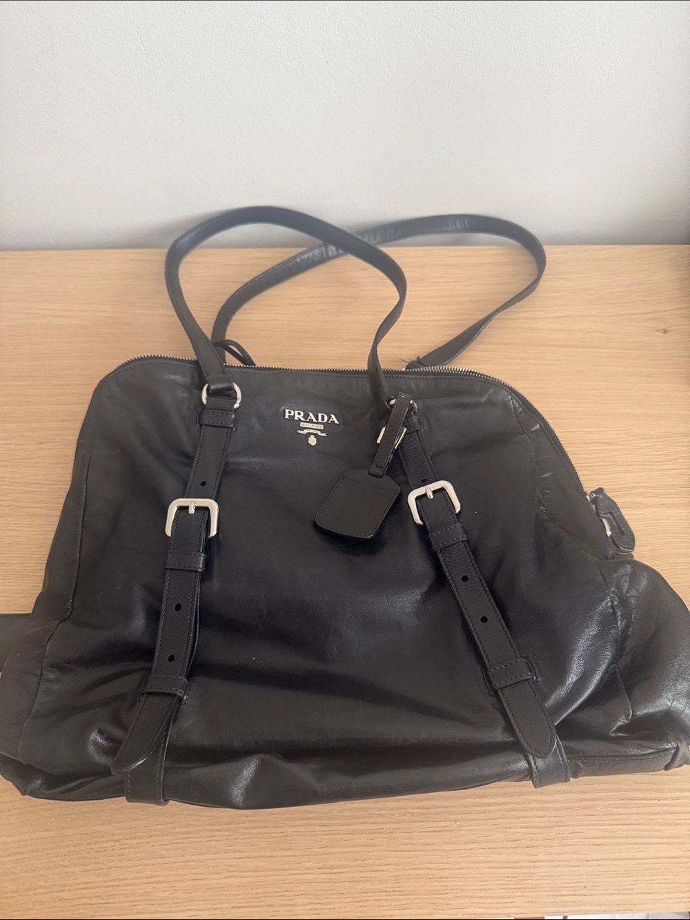 Prada Vitello Daino New Look black leather bag